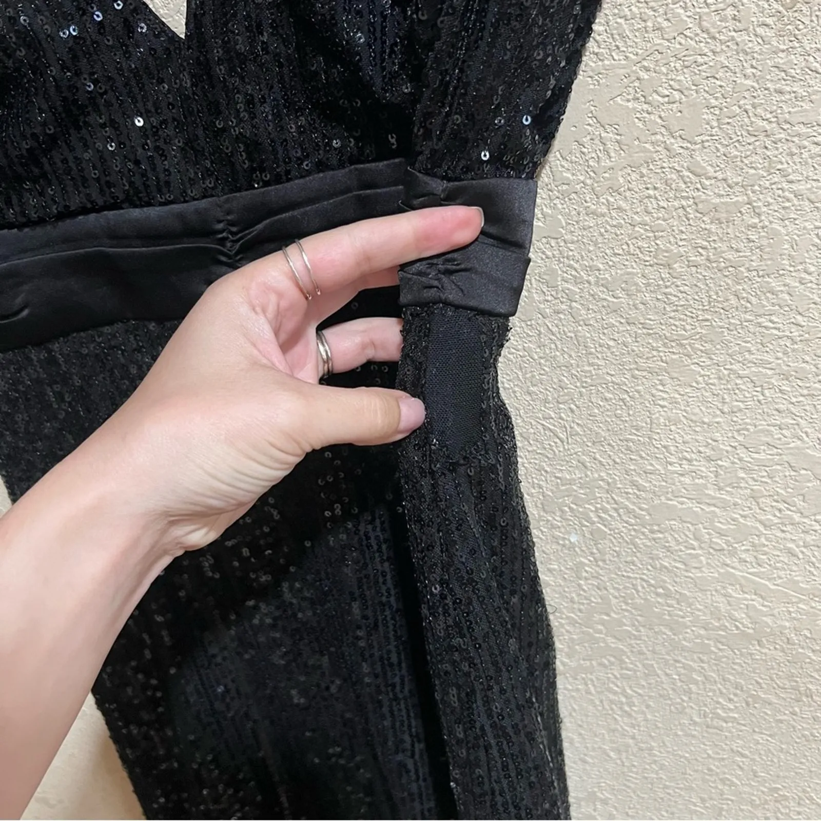 Elle Zeitoune Marla black sequins mini dress Size XS - Image 9