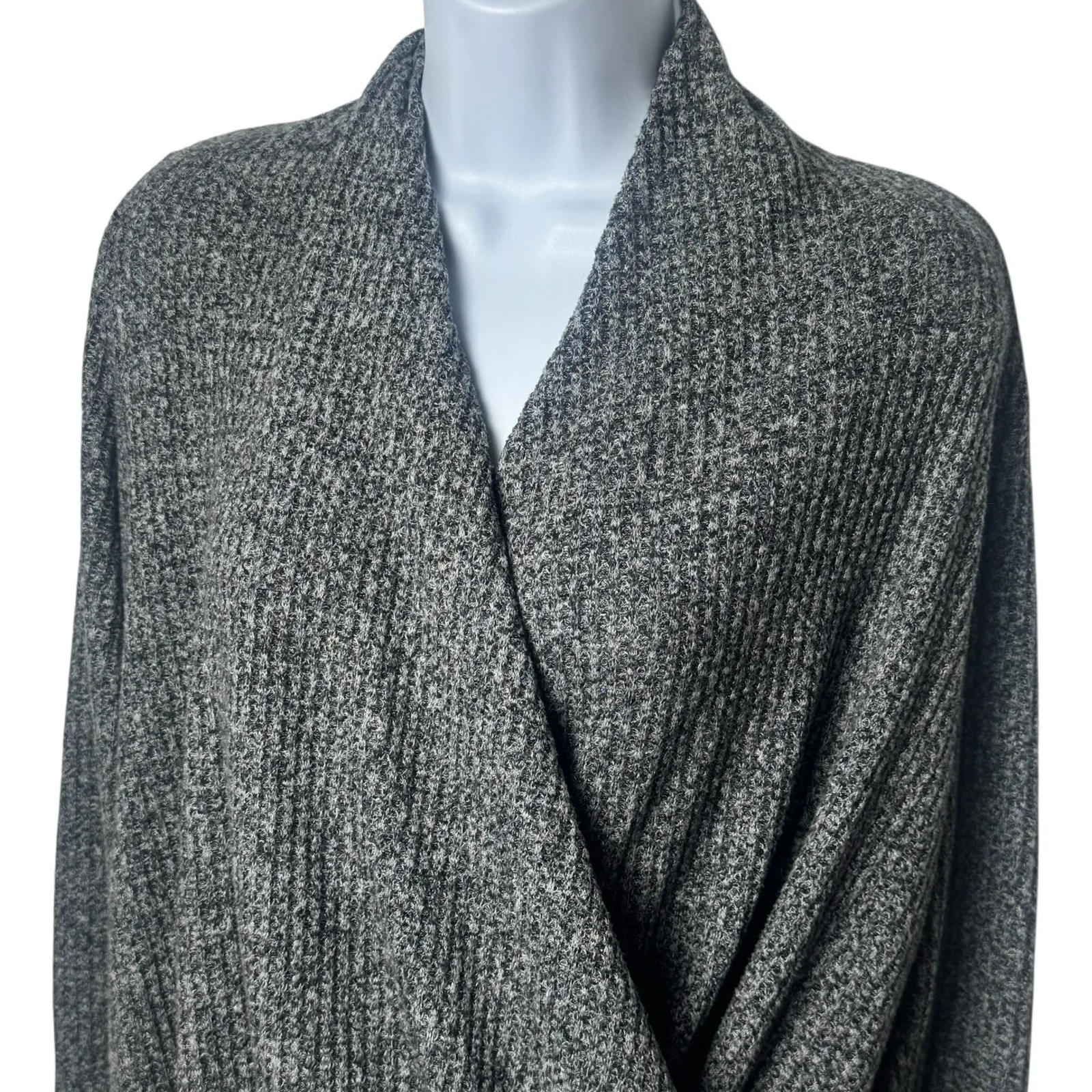 Anthropologie Akemi + Kin Gray Drape Front Sweater Top Cozy Cabin Holiday S - Image 3