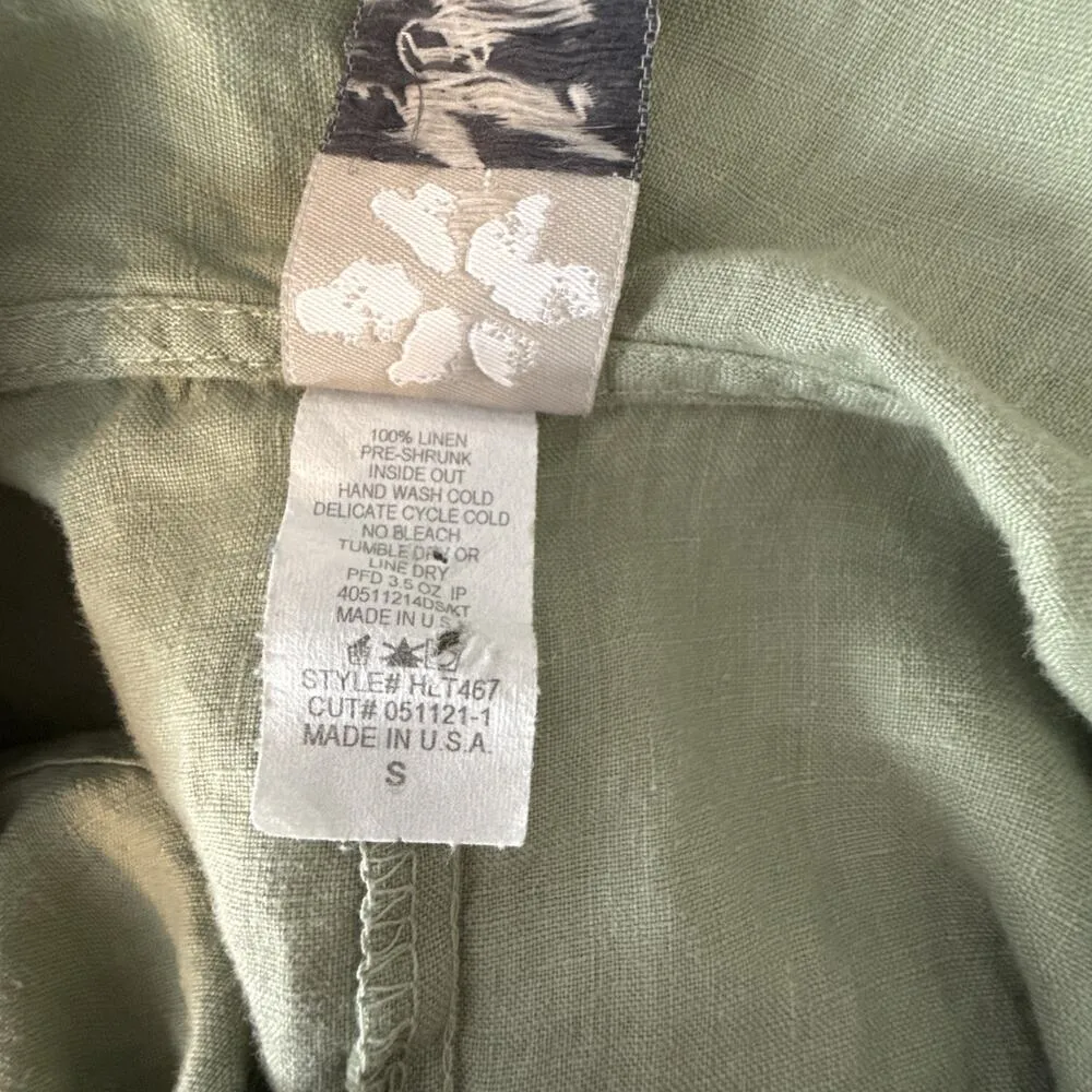 Match Point Cowl Neck Sleeveless Tunic Top Shirt Size S Sage Green Linen Pockets - Image 7