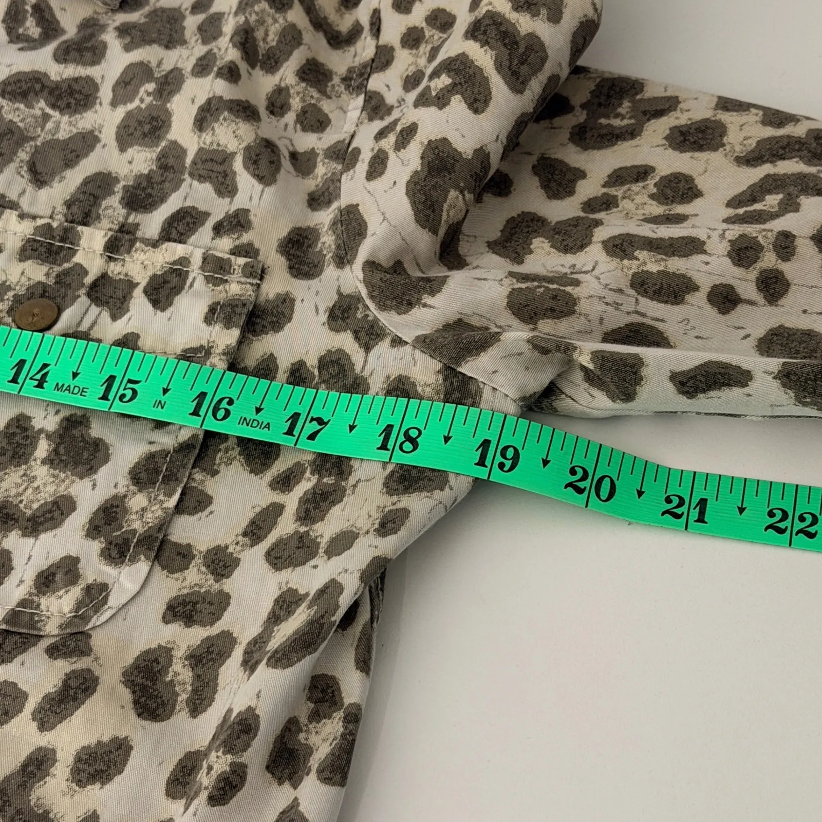 Lily Aldridge for Velvet Leopard Print Utility Jacket Sz Med Career Office Siren Tan - Image 9