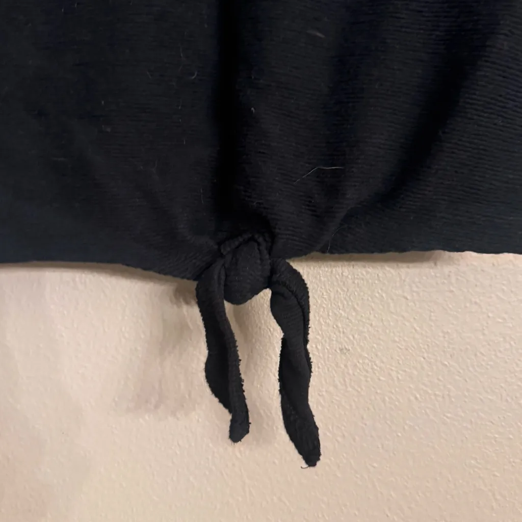 Madewell Black V-Neck Sweater with Tie-Front - Image 4