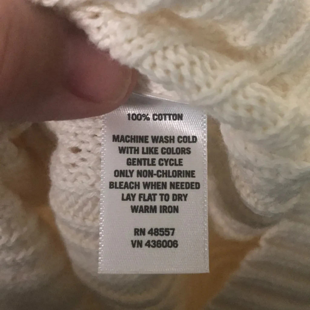 High Sierra cable knit cream light weight sweater M - Image 9