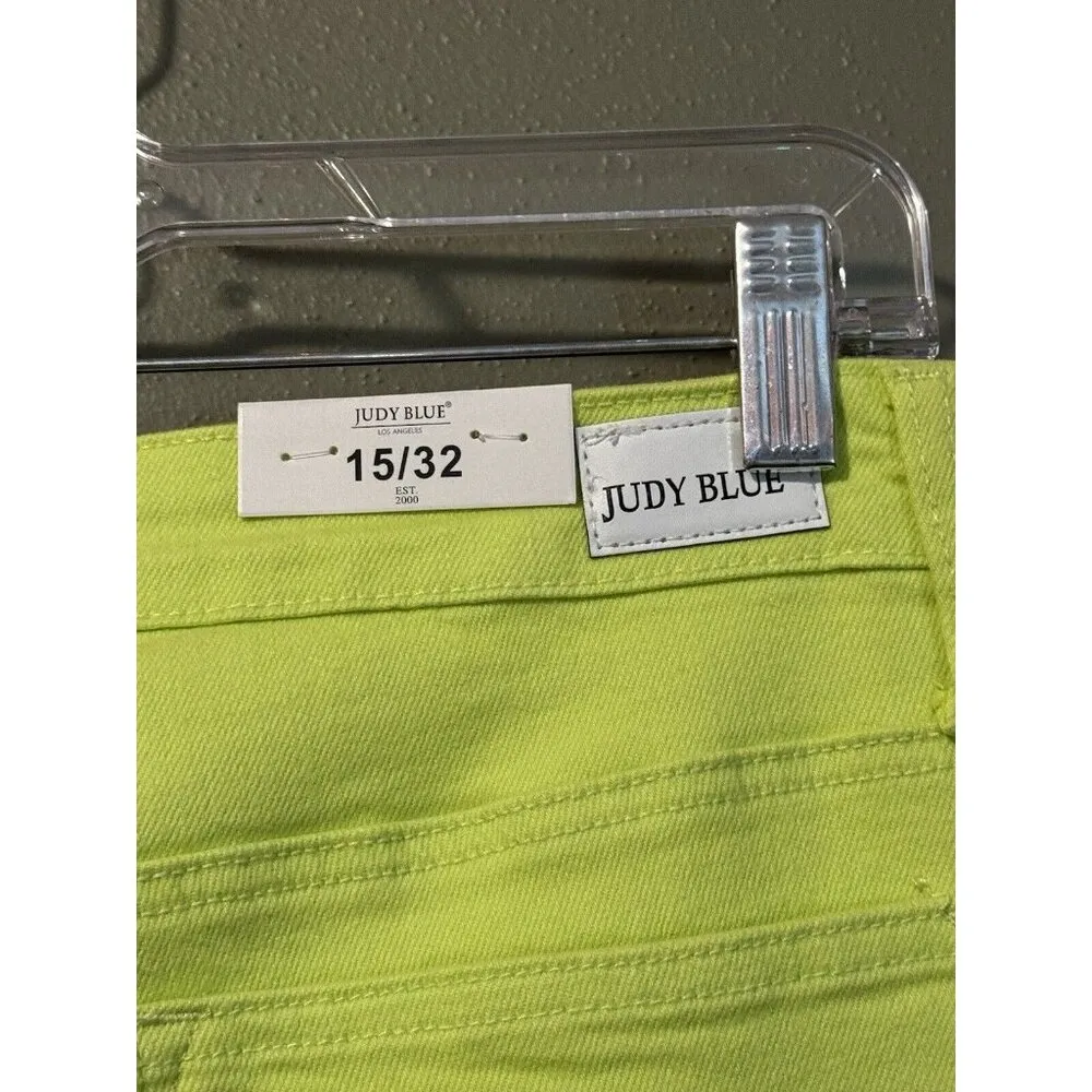 Judy Blue High Waist Slim Fit Neon Green Jeans Size 15/32 JB88456 Beach Vacation - Image 13