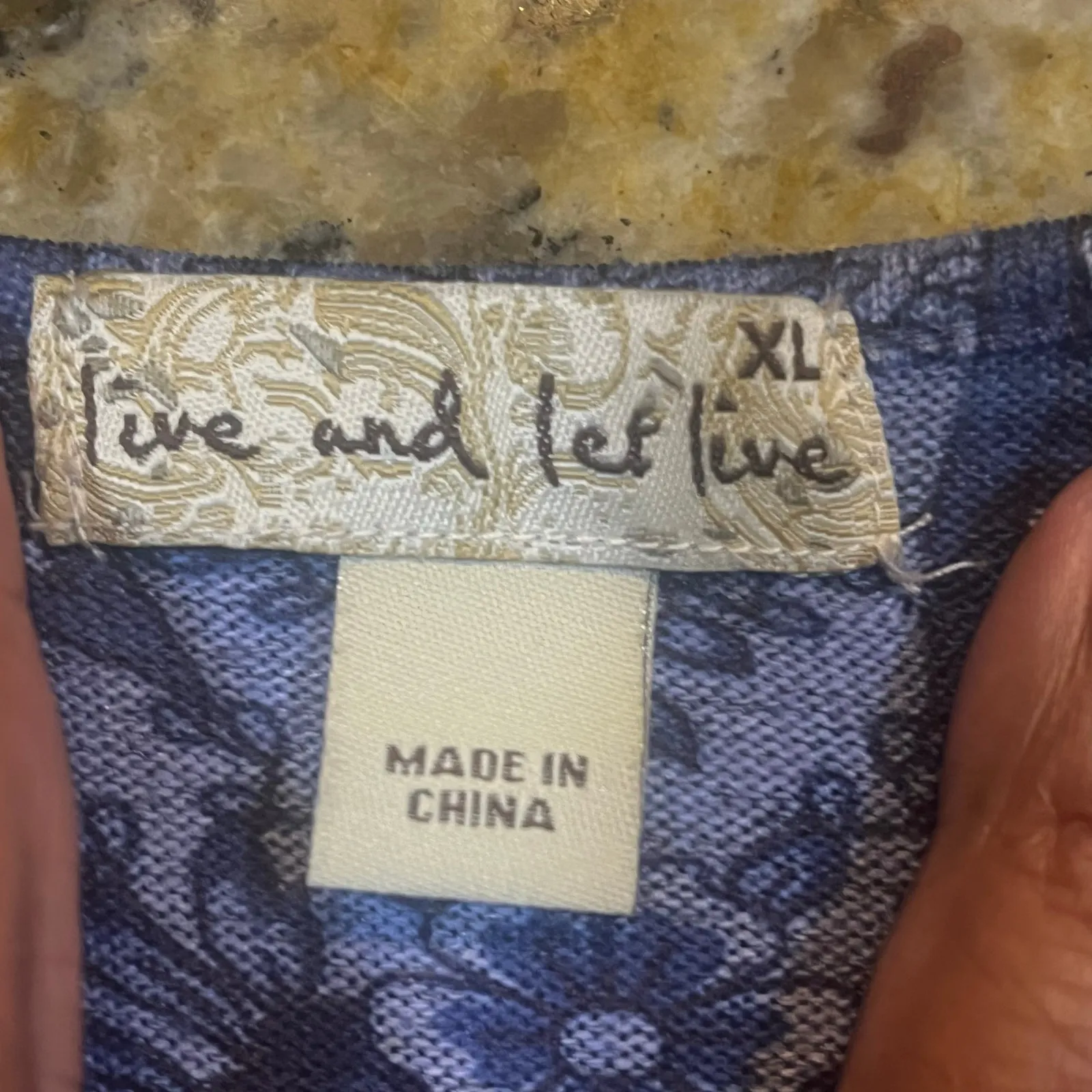 Vintage Women XL Boho Paisley Embellished Top Goth Coquette Fairycore Bell Blue - Image 2