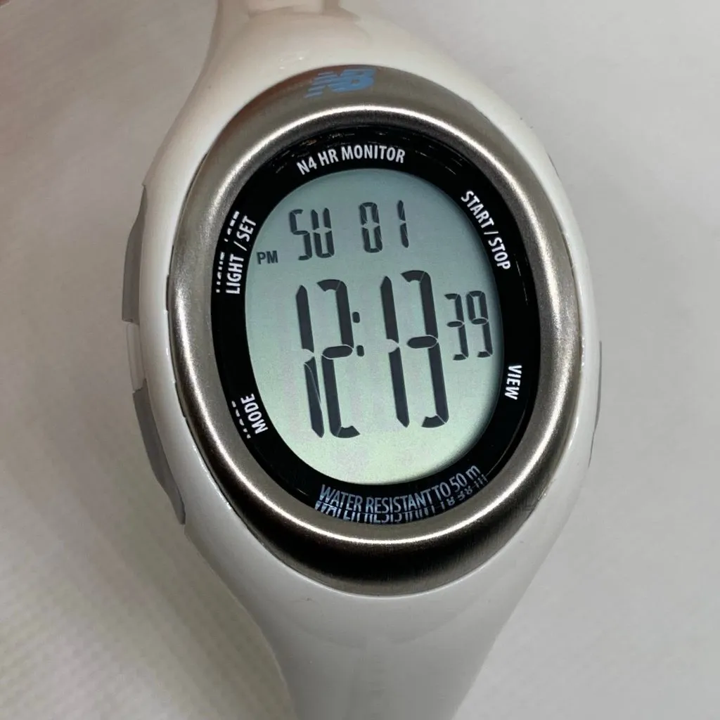 New Balance N4 Quartz Digital Unisex Watch white tone 35mm 50MWR  running - Image 2