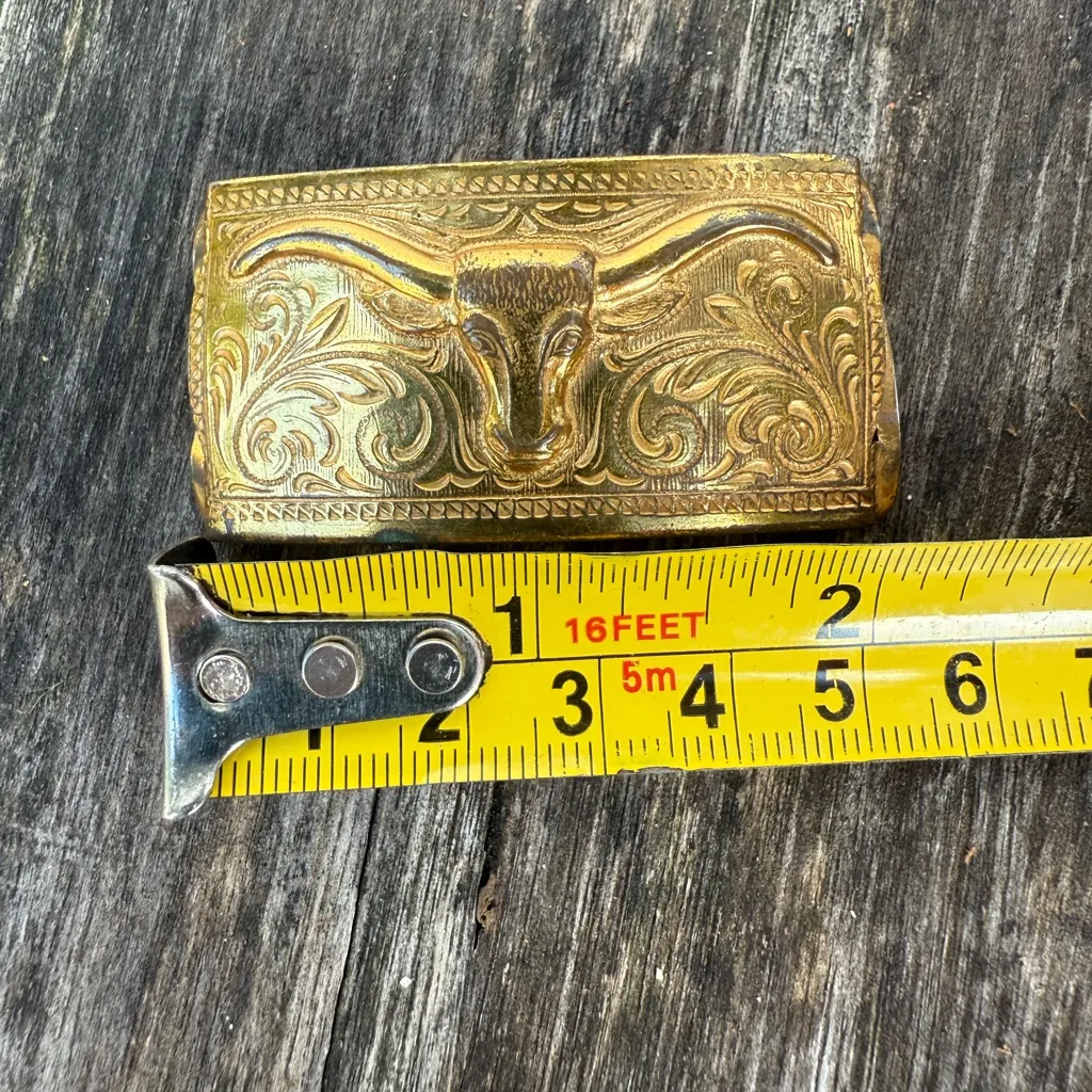 7‎ WESTERN COWBOY COWGIRL GOLD SILVER LONGHORN BULL CONCHOS NAVAJO 4 SKINNY BELT - Image 4