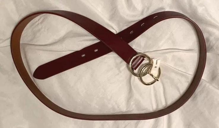 H&M Maroon And Gold Loop Belt - Image 2