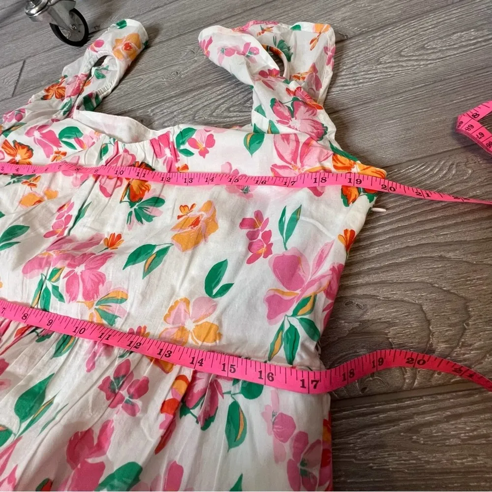 NWT J. Crew floral Flutter-sleeve ruffle-tiered midi dress sz L - Image 5