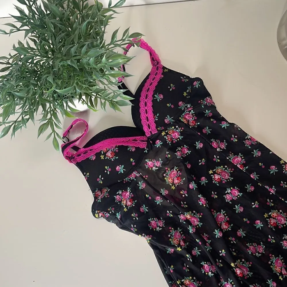 Biatta Intimates lingerie. Size 34B. Sheer nylon and spandex. Push up bra. Black - Image 7