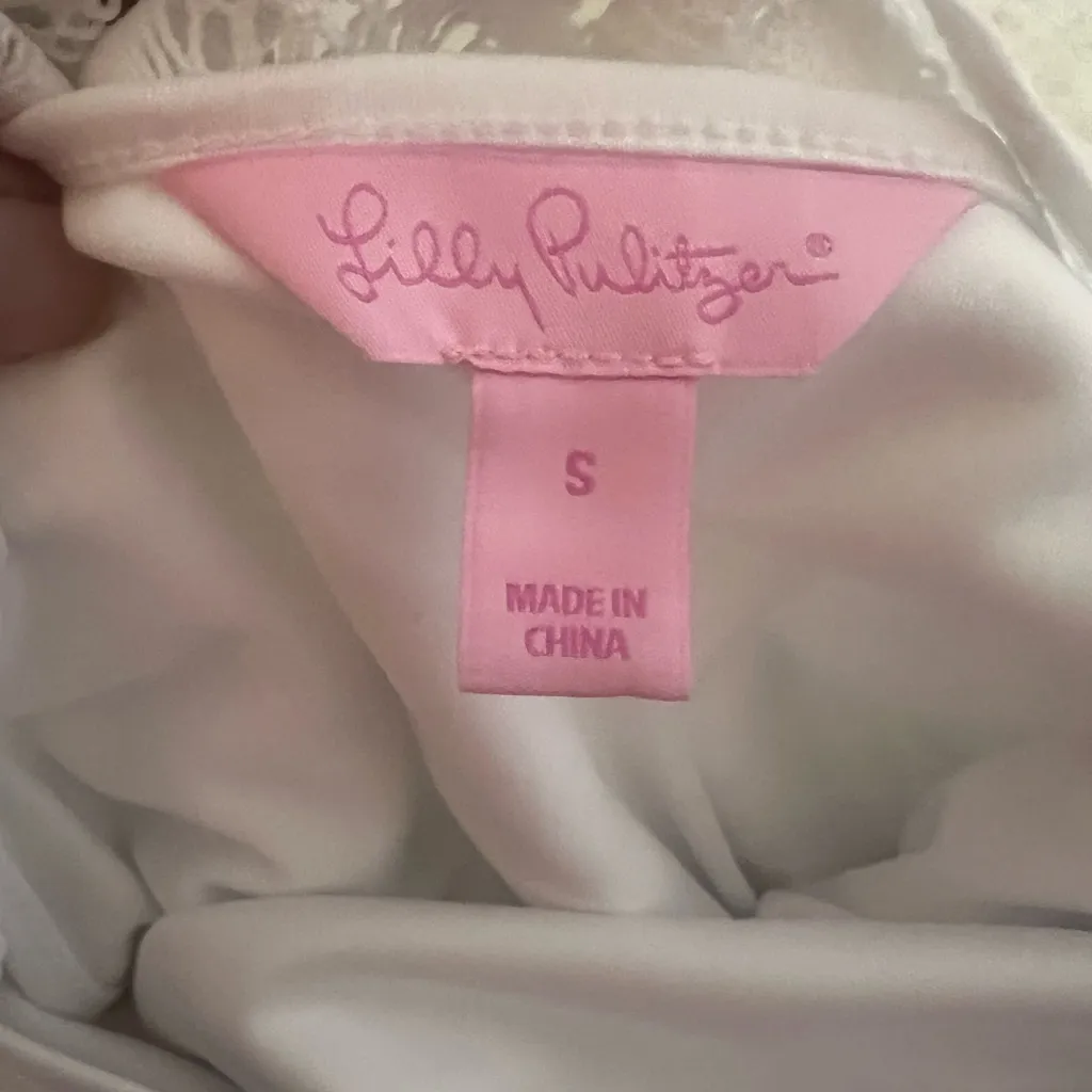 Lilly Pulitzer Topanga Dress Mini White Lace Crochet Long Sleeve Size Small - Image 11