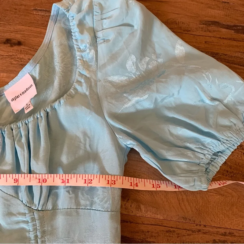 Skylar + Madison oriental baby blue floral Dress Size s small - Image 9