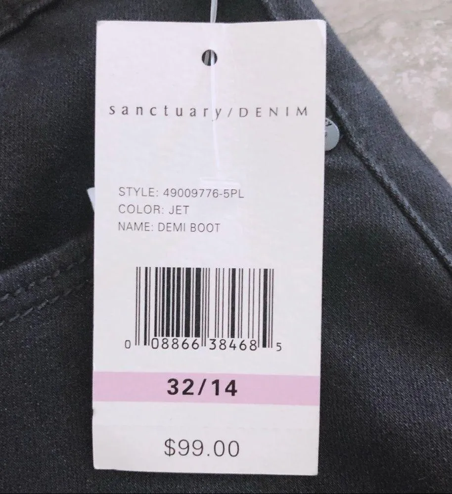 Anthropologie’s Sanctuary Jeans Mid-Rise Demi Bootcut Side Slit Size 32 NWT - Image 4