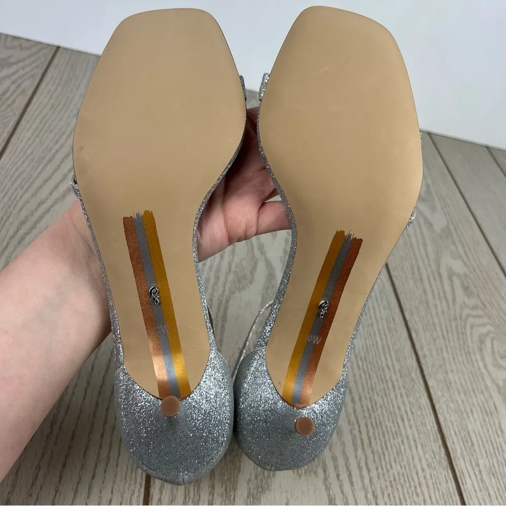 Sam Edelman Women's Peonie Kitten Heel Sandals 10W Soft Silver $130 - Image 7