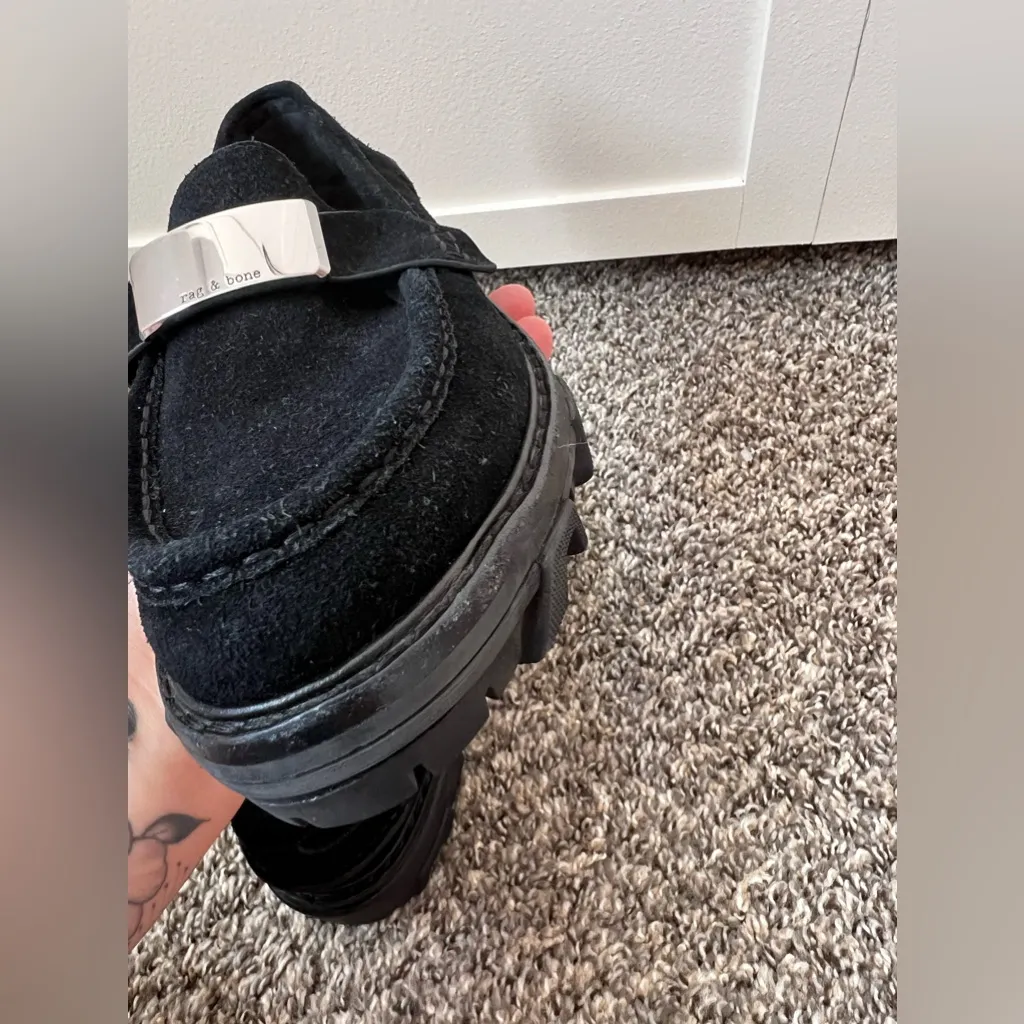 Rag & Bone Women’s New Black Suede Shiloh 2.0‎ Lug Loafers Size 9 - Image 9