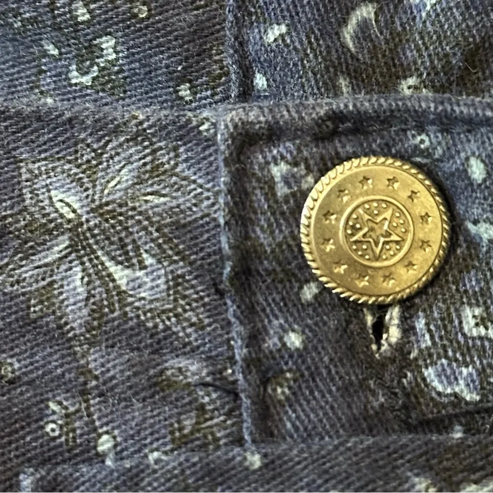 Les Olivades Women’s Size 38 S Monogram Block Print Blue Patterned Pants - Image 5