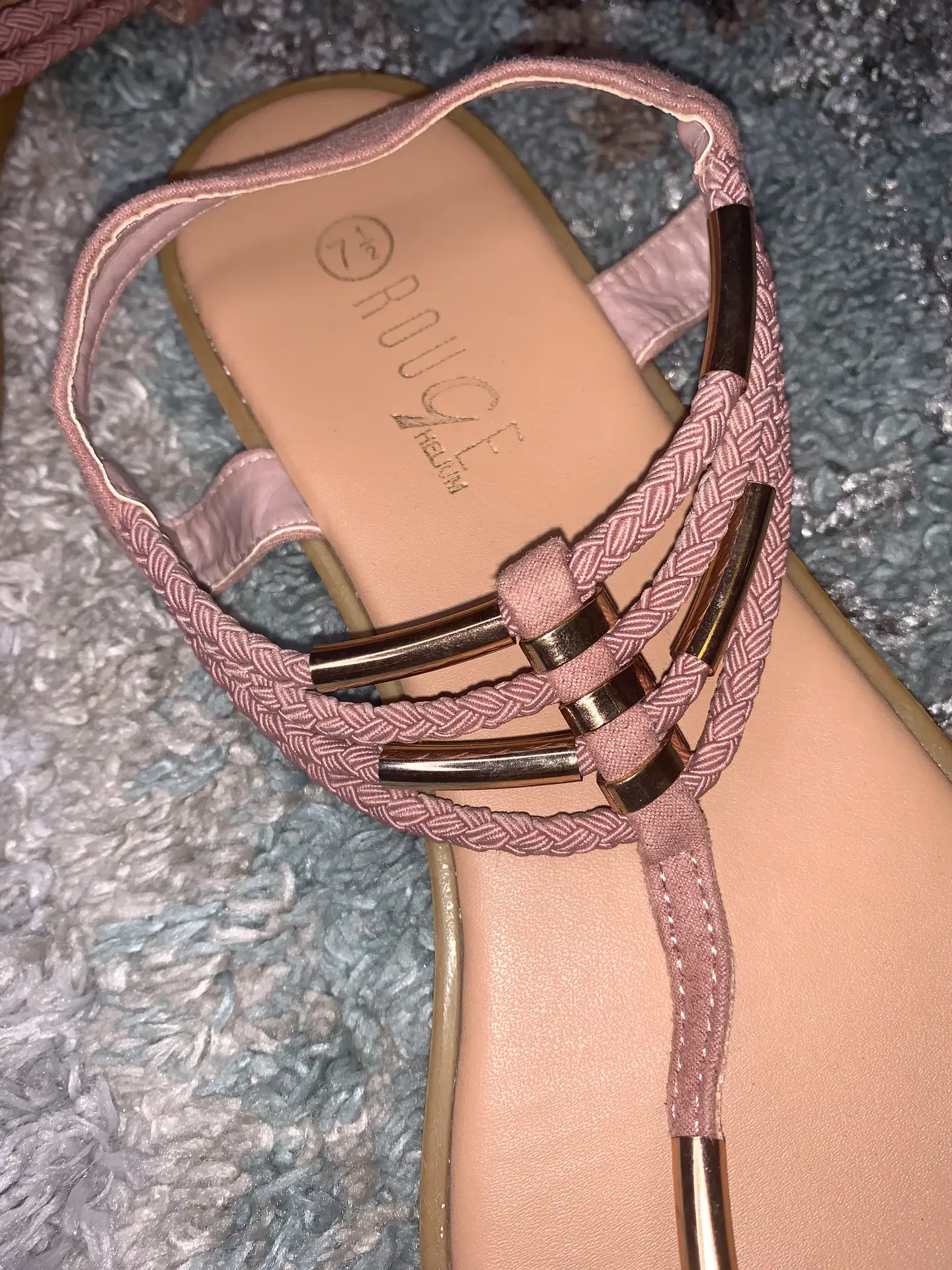 Rouge Helium Dusty Pink And Gold Sandals - Image 9