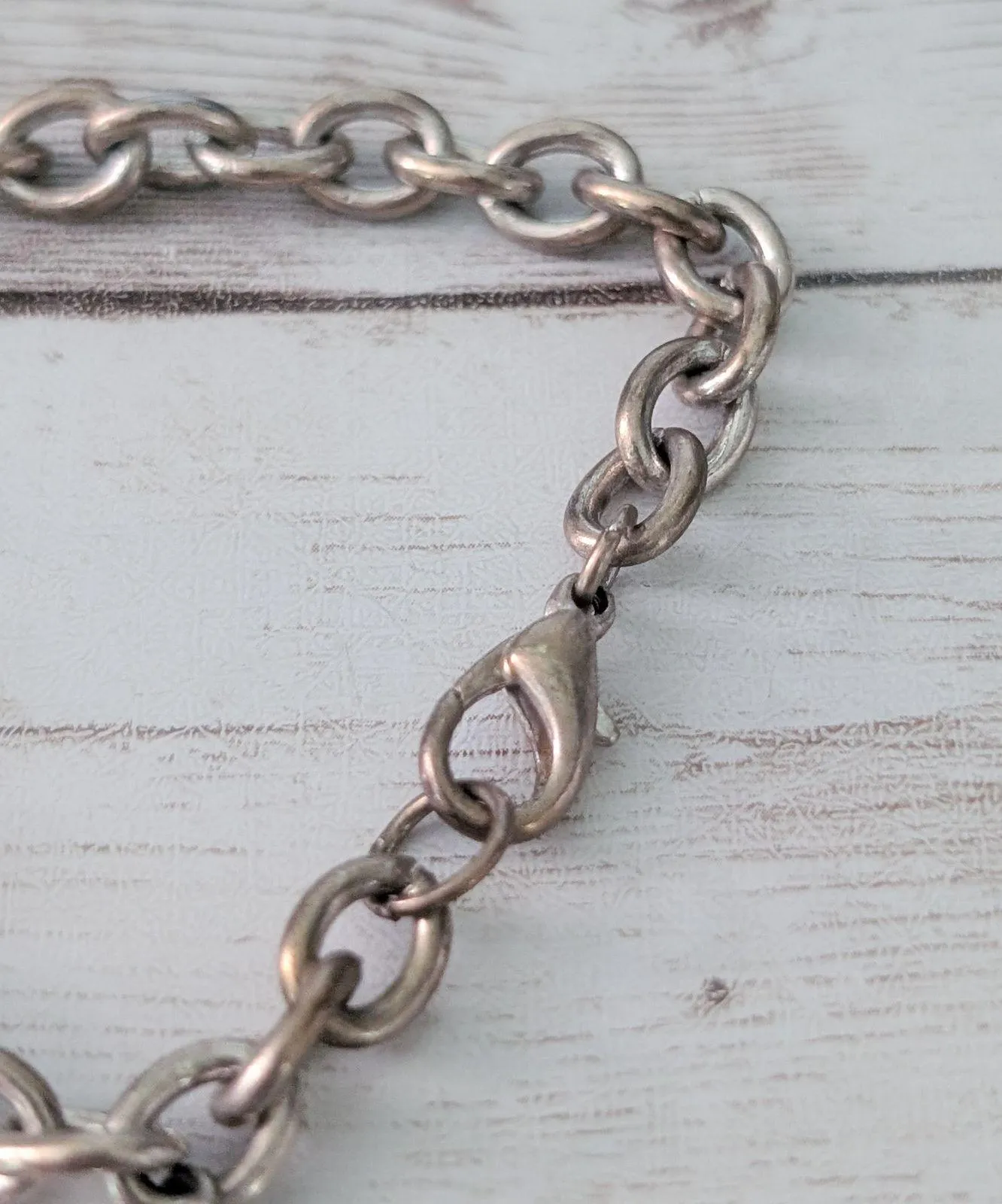 Vintage Clasp Bracelet with Heart Charm - Image 3
