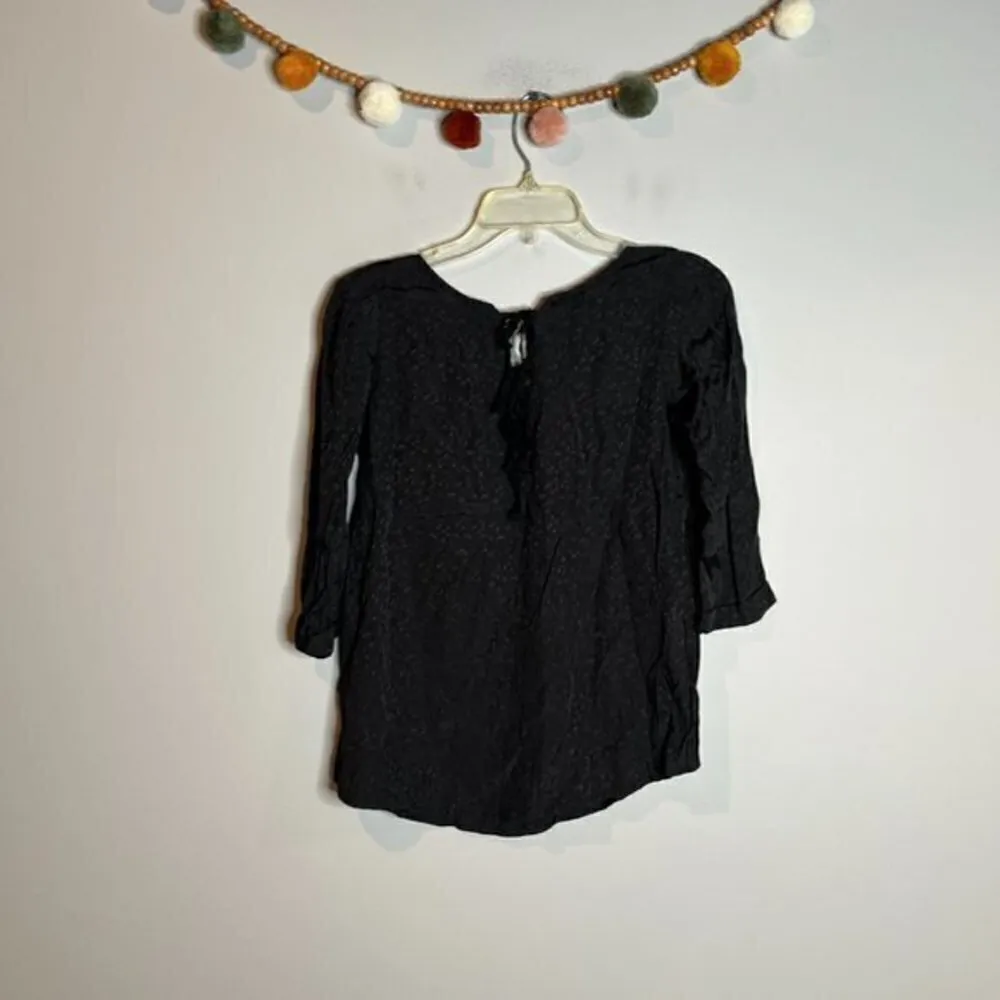 Scotch & Soda 🌺 Maison Scotch Createurs de Vetements black star textured blouse - Image 9