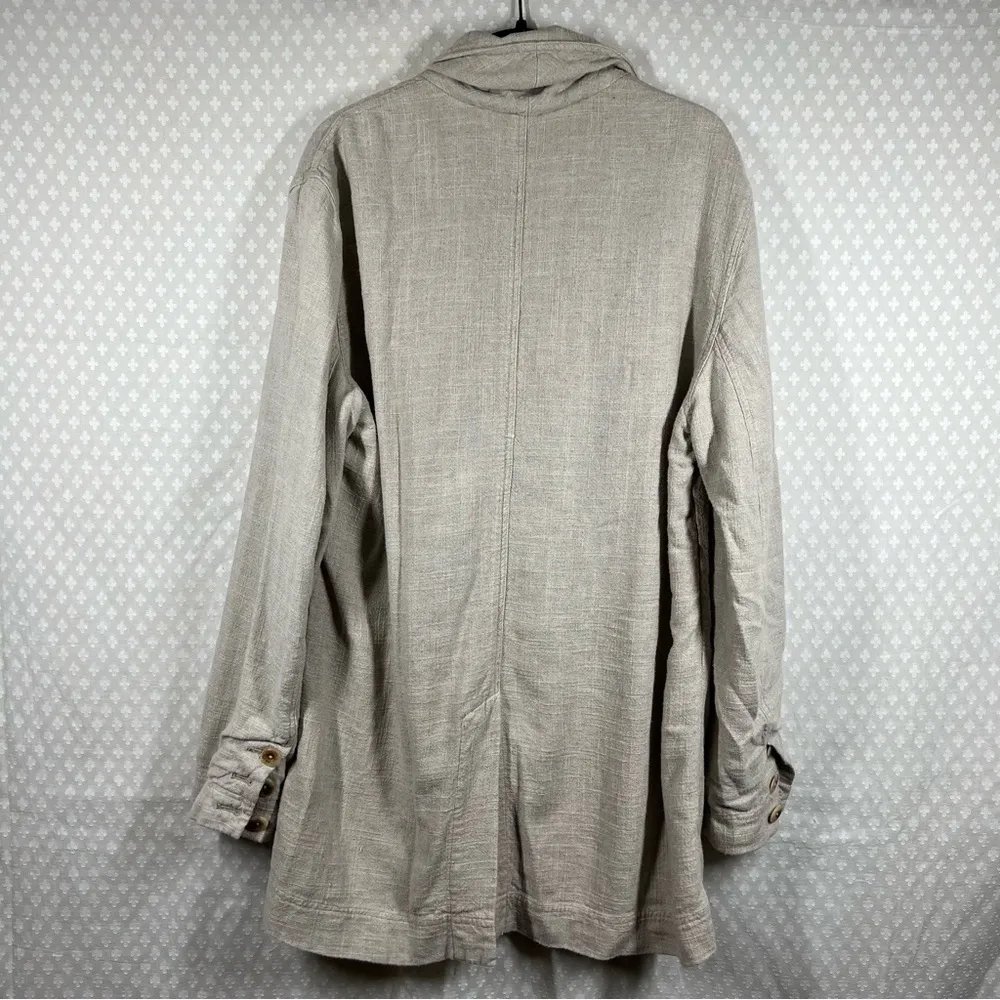 Free‎ People We The Free Cream Beckett Linen Blend Blazer Jacket - Image 7