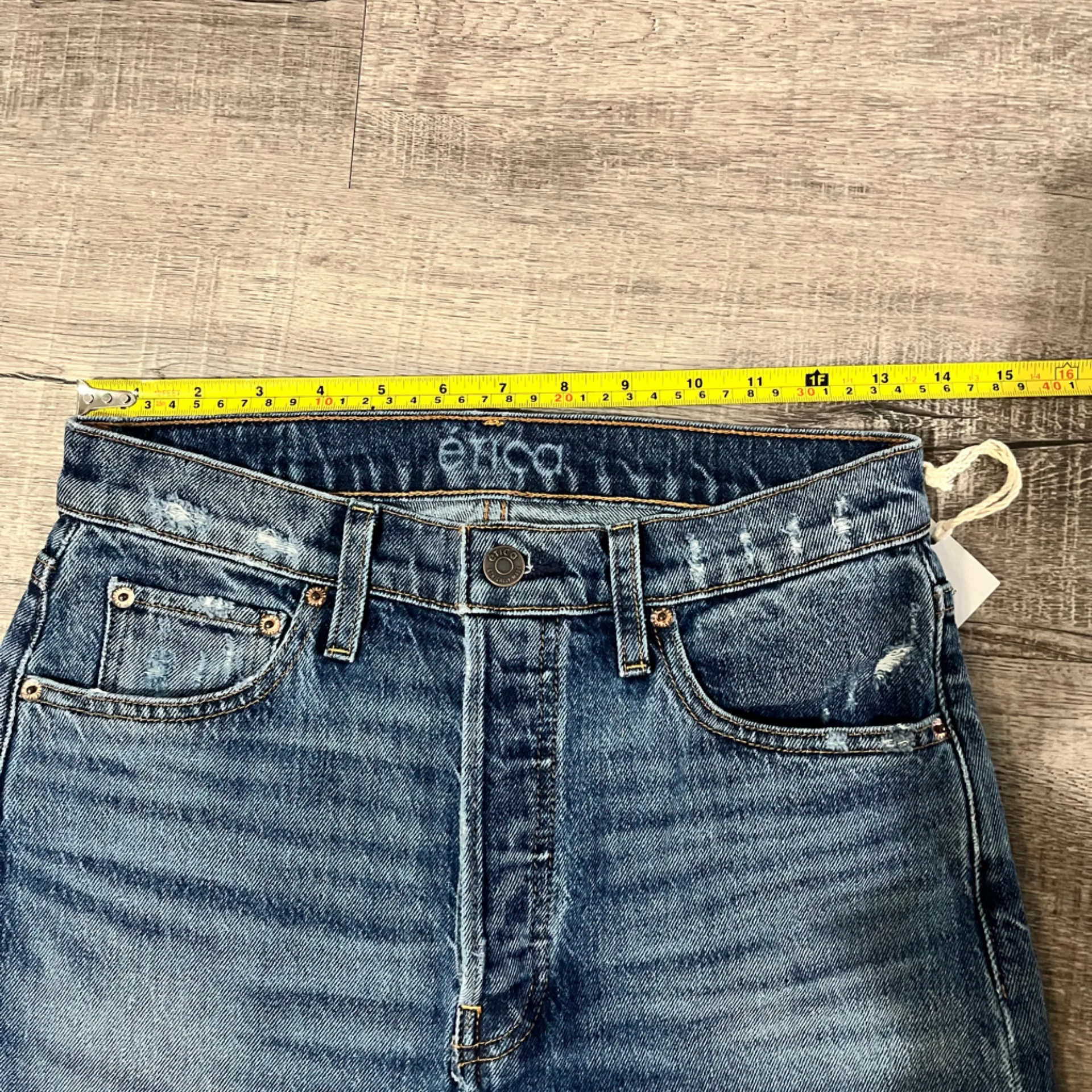 ÉTICA Josie Pop Crop Flare jeans in Hot Spring Wash Blue Size 27 - Image 7