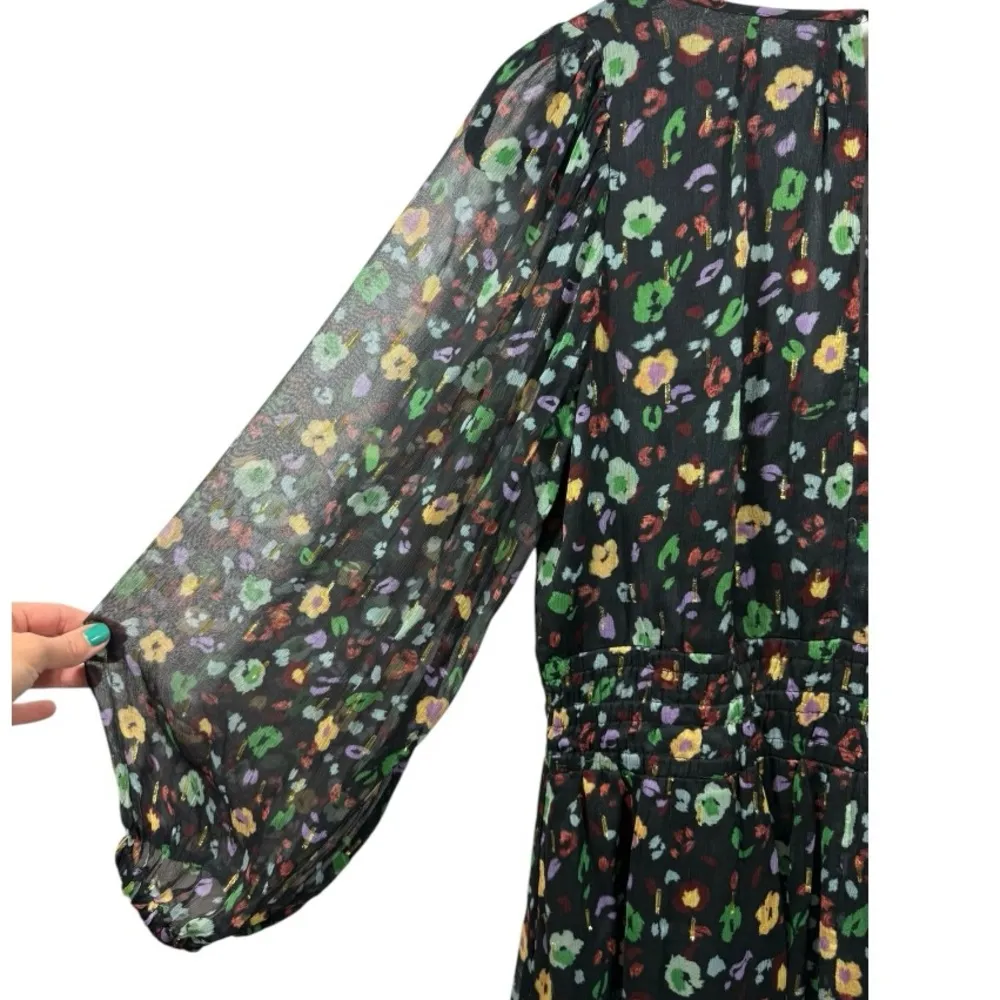 Anthropologie Long Sleeve Feminine‎ Floral Print Somerset Romper Black S - Image 13