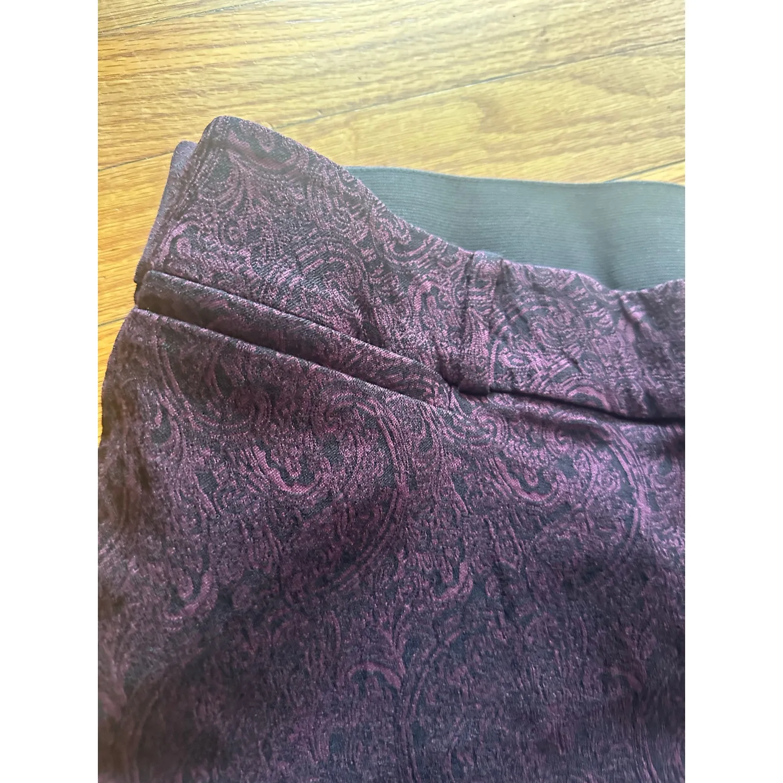 Lane Bryant The Allie Maroon Paisley Slight Flare Pants Size 24R - Image 3