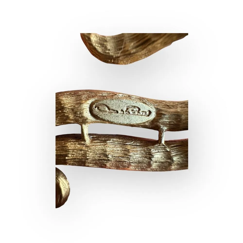 Oscar de la Renta Vintage Rhinestone Baguette Goldtone Brooch Pin - Image 6