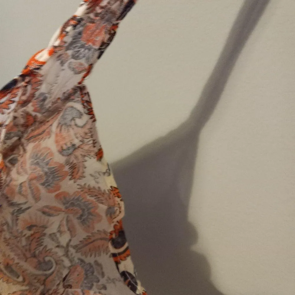 Free People M 15x15 Cotton Muslin Fall Floral Logo Boho Shoulder Bag - Image 3