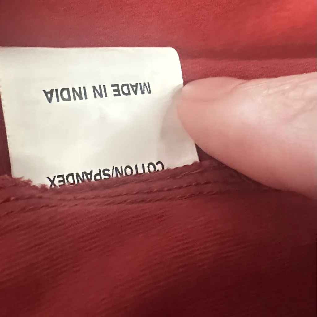 eShakti Red Fit & Flare‎ Cotton Spandex Short Sleeve Dress - Image 4