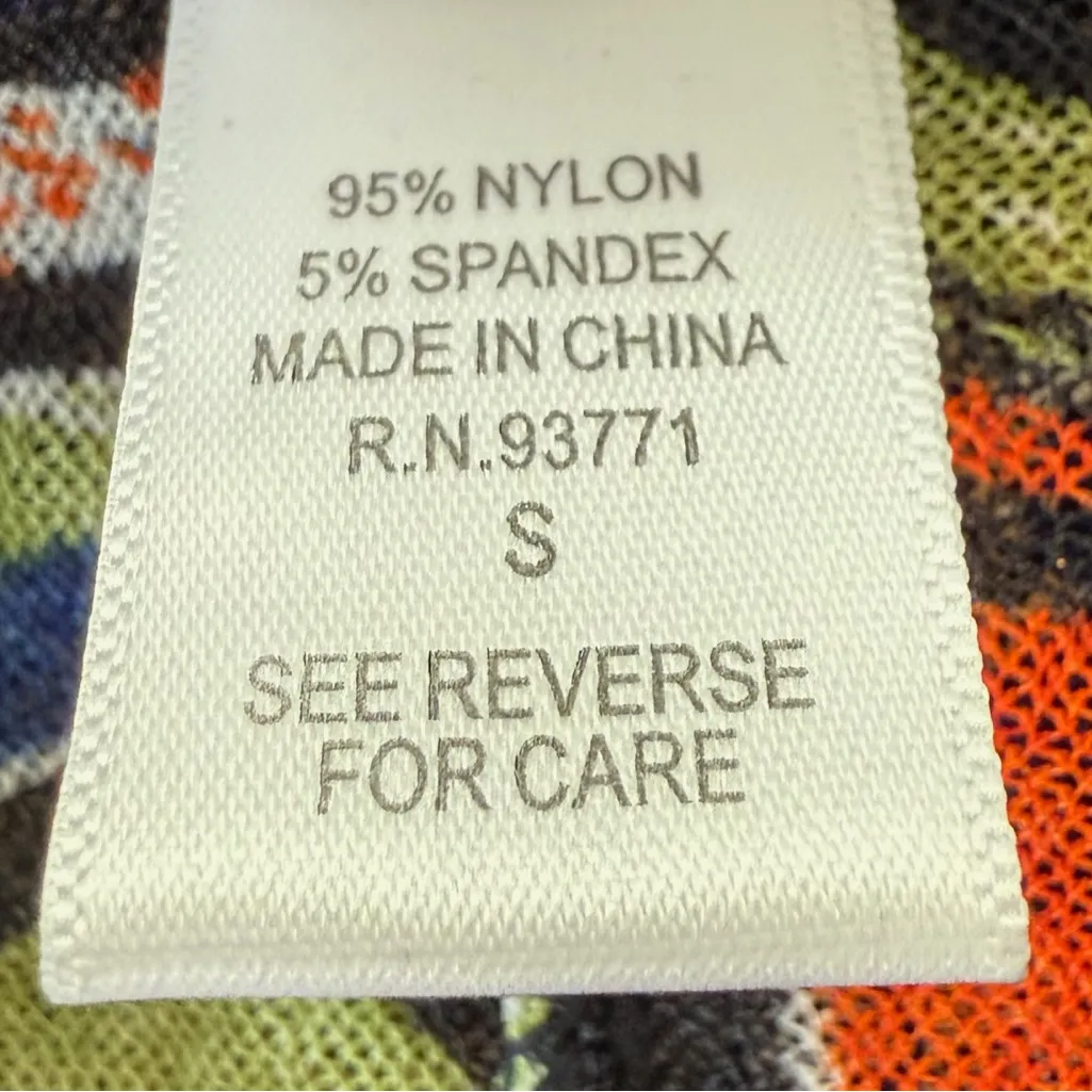 Women’s Small Multicolor Mirror Image Scoop Neck Long Sleeve Stretch Tunic Dress Black - Image 8