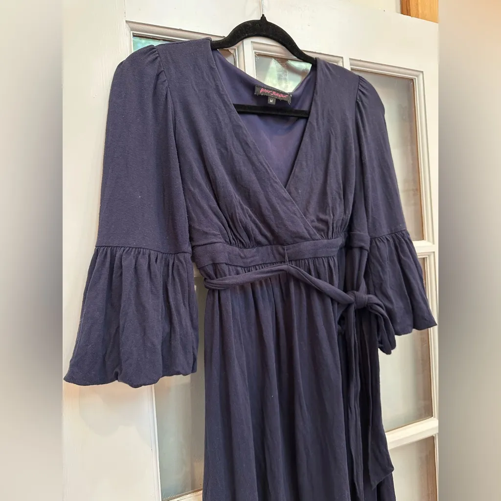 Vintage Betsey Johnson Y2K 90’s Navy Blue Babydoll Mini Dress Size M Flawed Gem - Image 3