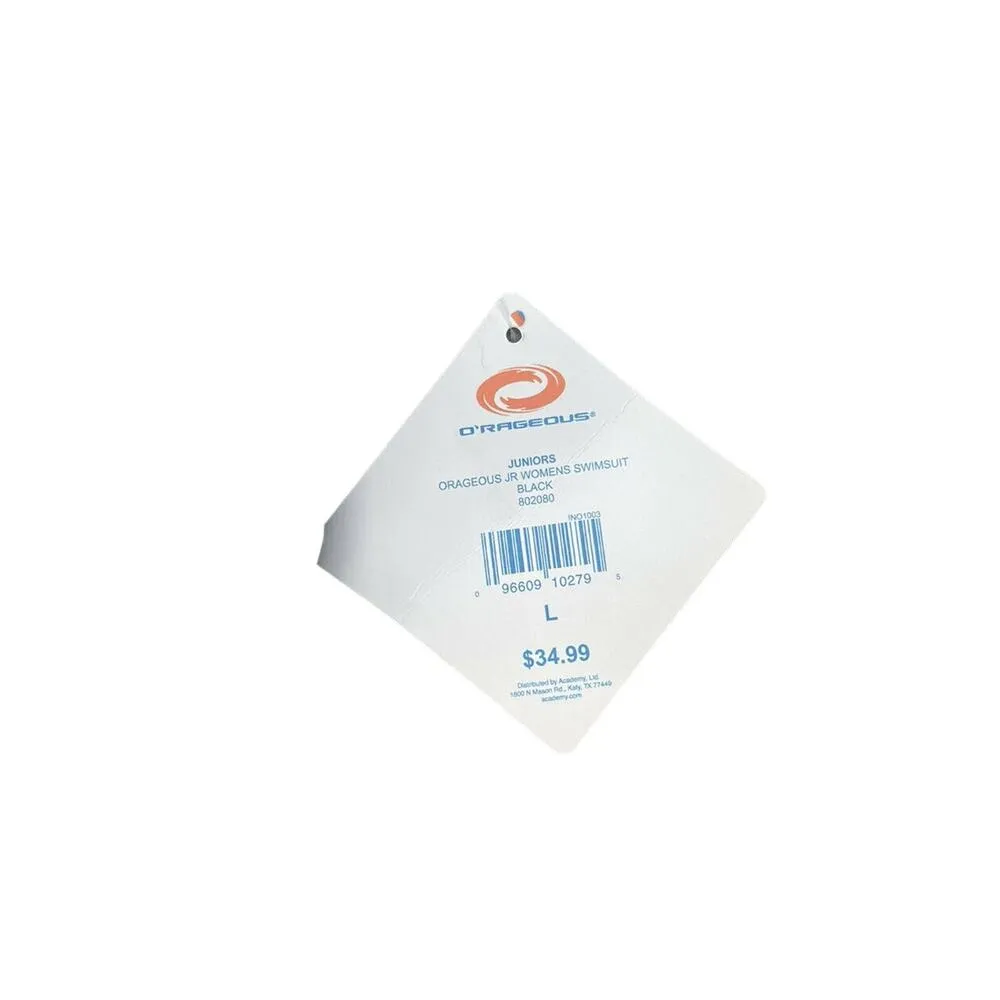 Black One Piece Swimsuit Juniors Size Large Hot Pink Trim Beach Summer Pool NEW - Image 3