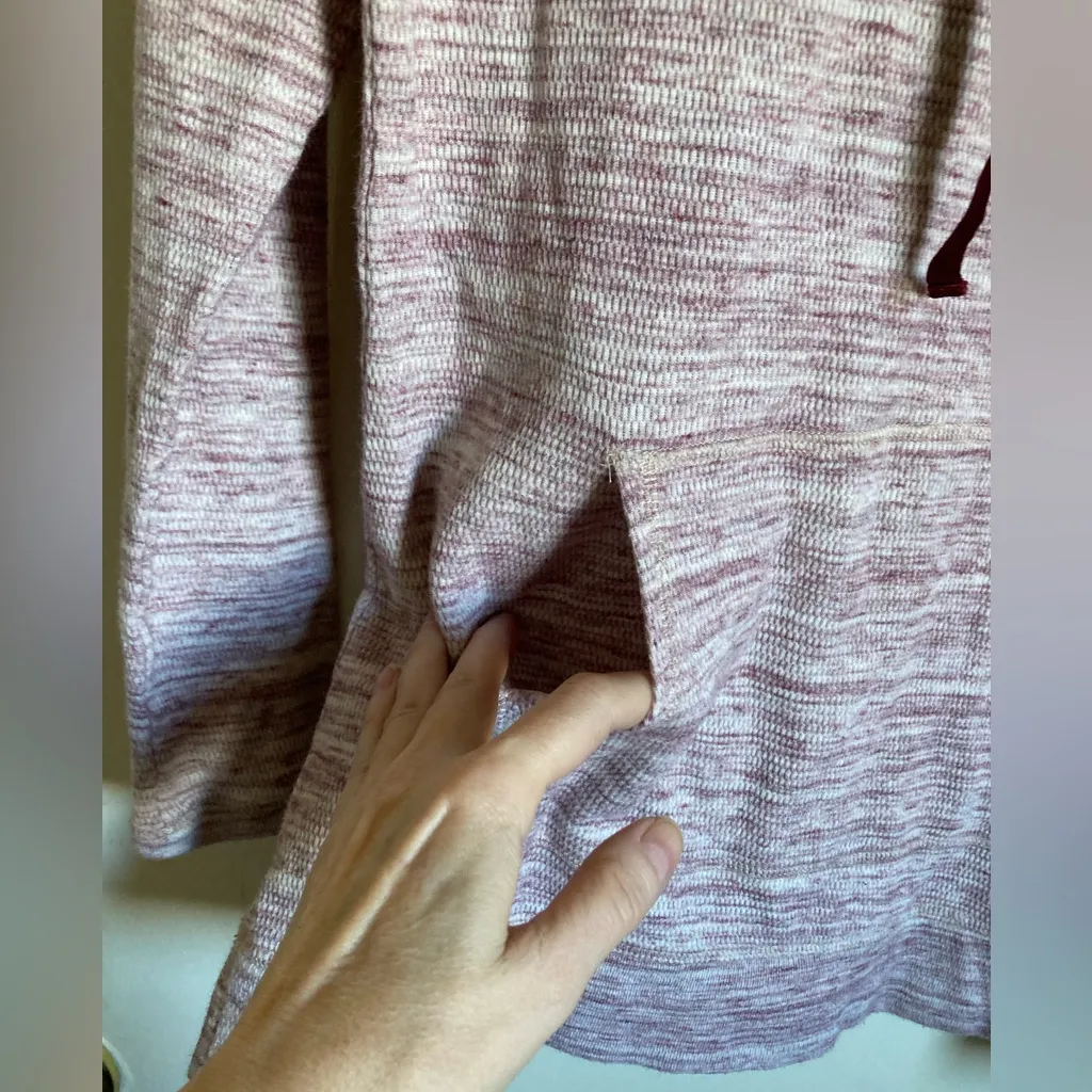 🌞T by Talbots Burgundy Red Heathered Cowl Neck Long Sleeve Thermal Shirt #R - Image 5