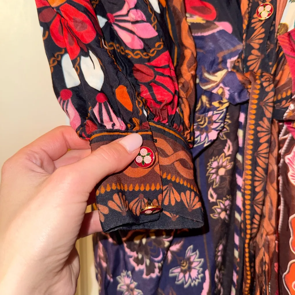 FARM Rio Miranda Mix Chemise Mix Print Midi Dress Size XS - Image 5