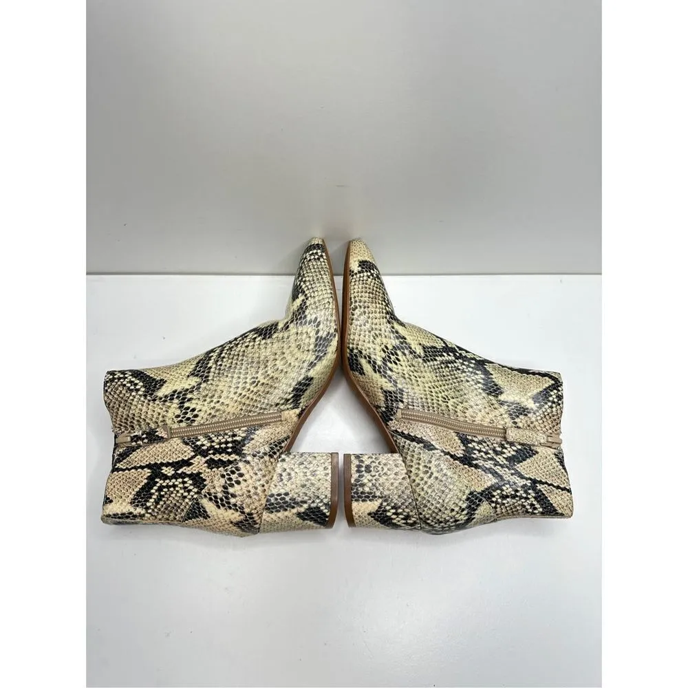 Cole Haan Grand Eva Leather Ankle Booties Snakeskin Embossed‎ Size 6 New - Image 5