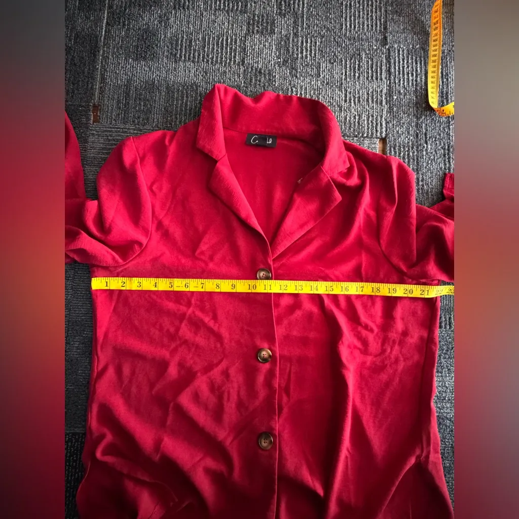 CONNECTED APPAREL Red Lightweight Button Blazer Top Women’s XL. - Image 10