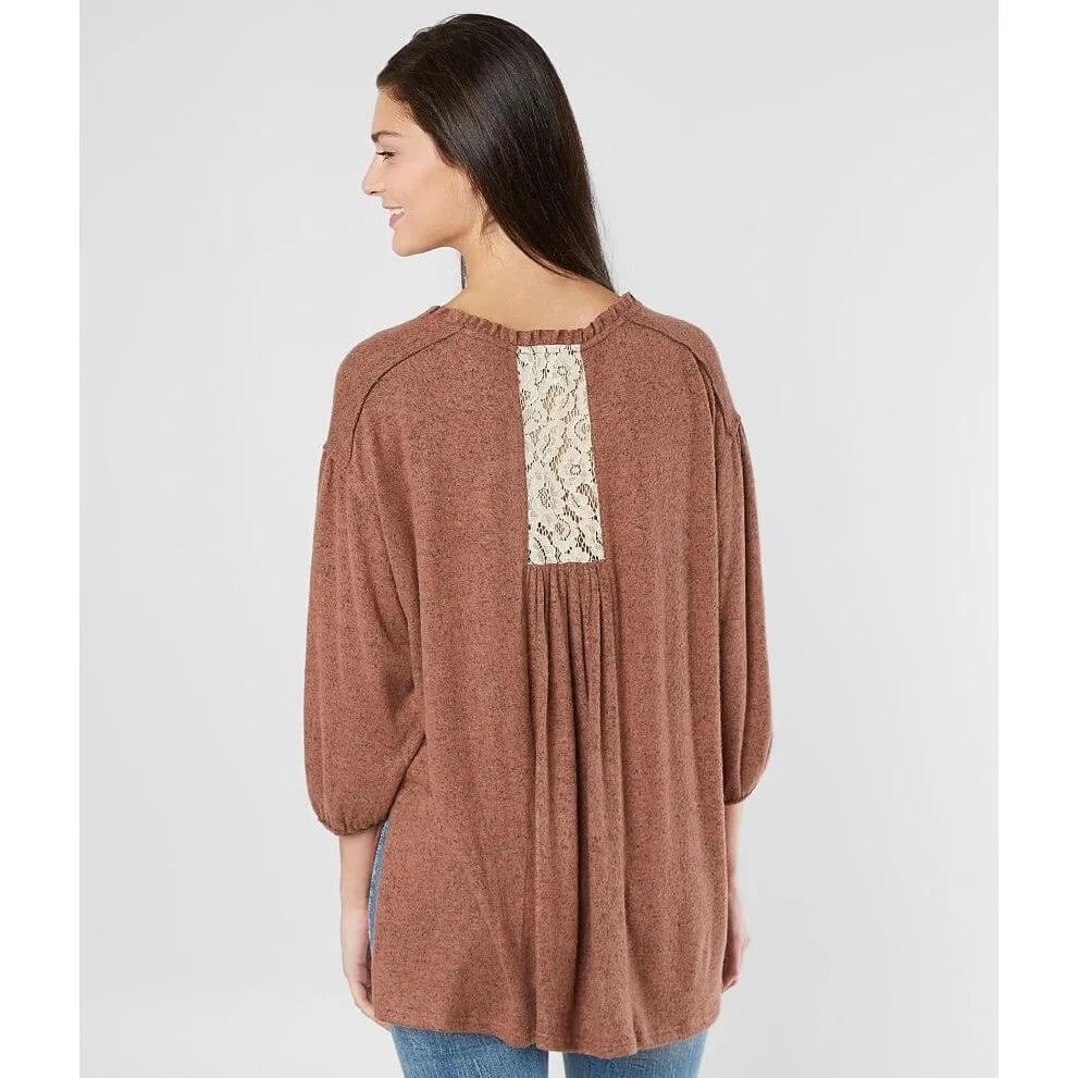 ✨Miss Me Oversized Fleece Rust Brown Sz Small Top✨ - Image 2
