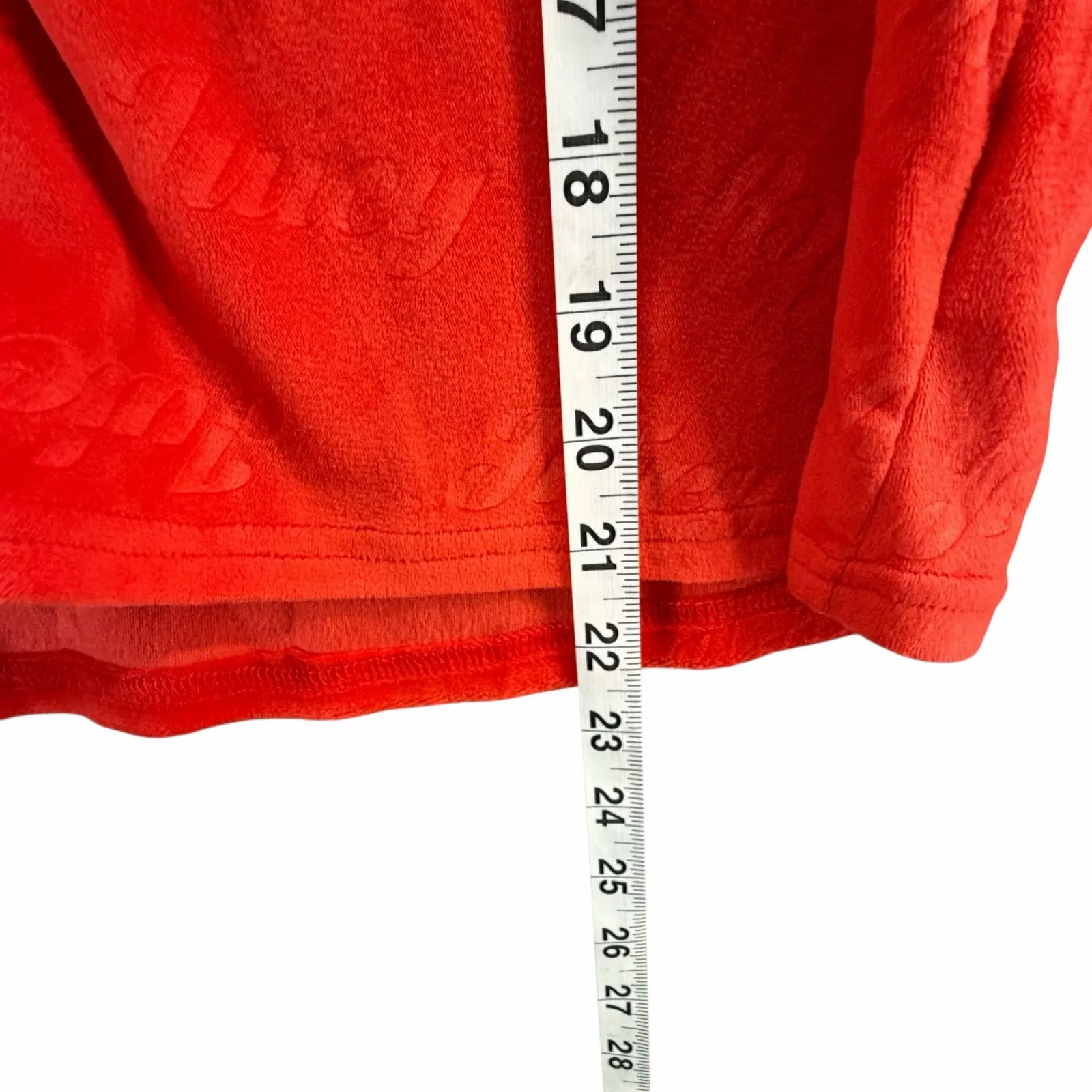 Juicy Couture Velvet Pajama Set Top & Pants Large Red Velour Embossed Logo Cozy - Image 12