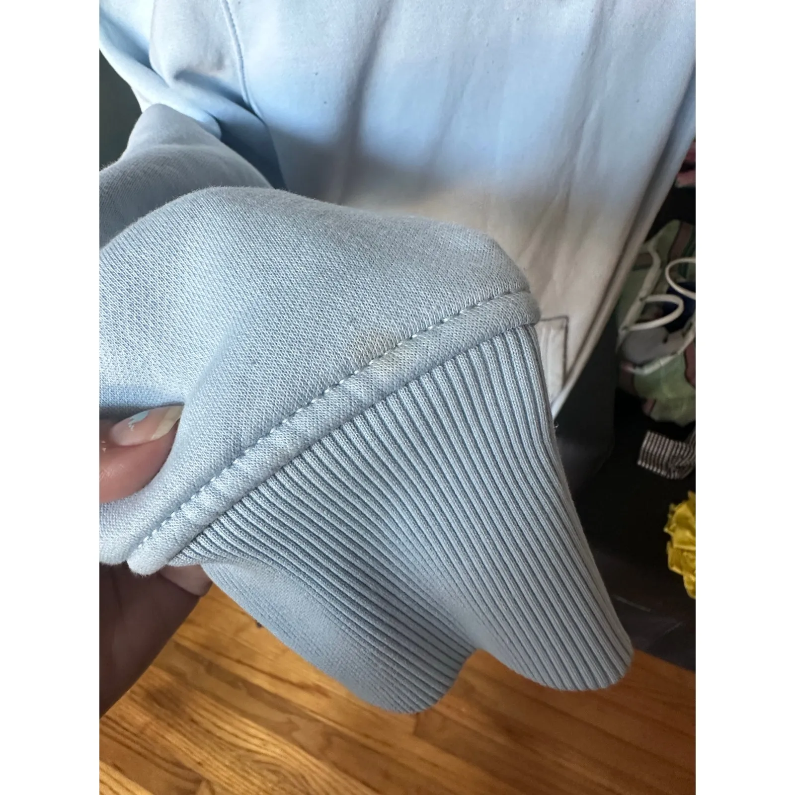 Carhartt Women’s Light Blue Graphic Hoodie | Relaxed Fit | Logo Sleeve - Image 5