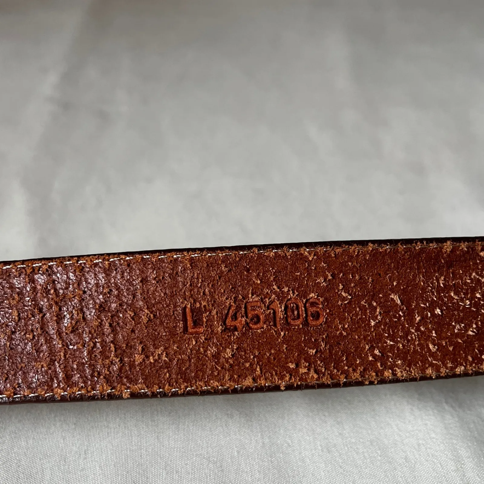 Vintage Brighton Brown Leather Belt Brass Buckle 1991 S/M 45106 - Image 7