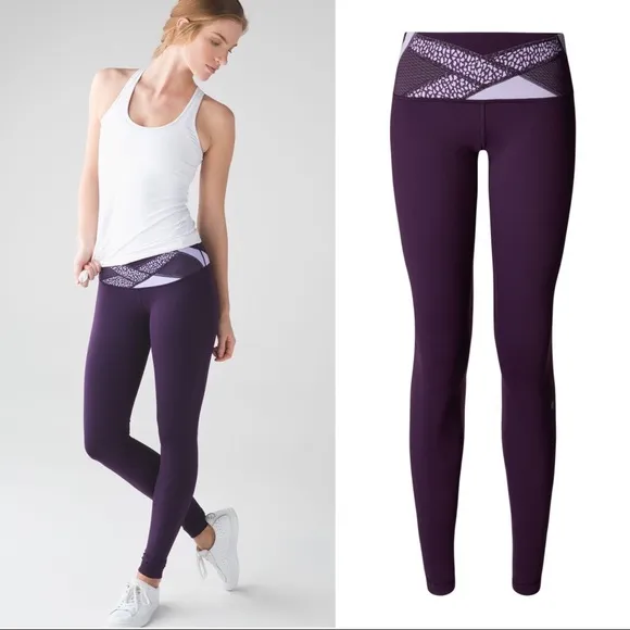 Lululemon • RARE Wunder Under Pant III leggings tights purple mosaic Luon - Image 2