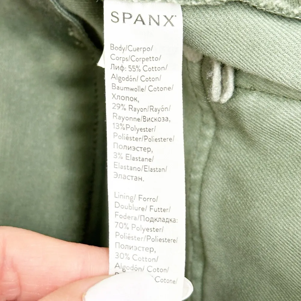 SPANX Twill Cargo Ankle Pant Soft Sage Green Medium - Image 9