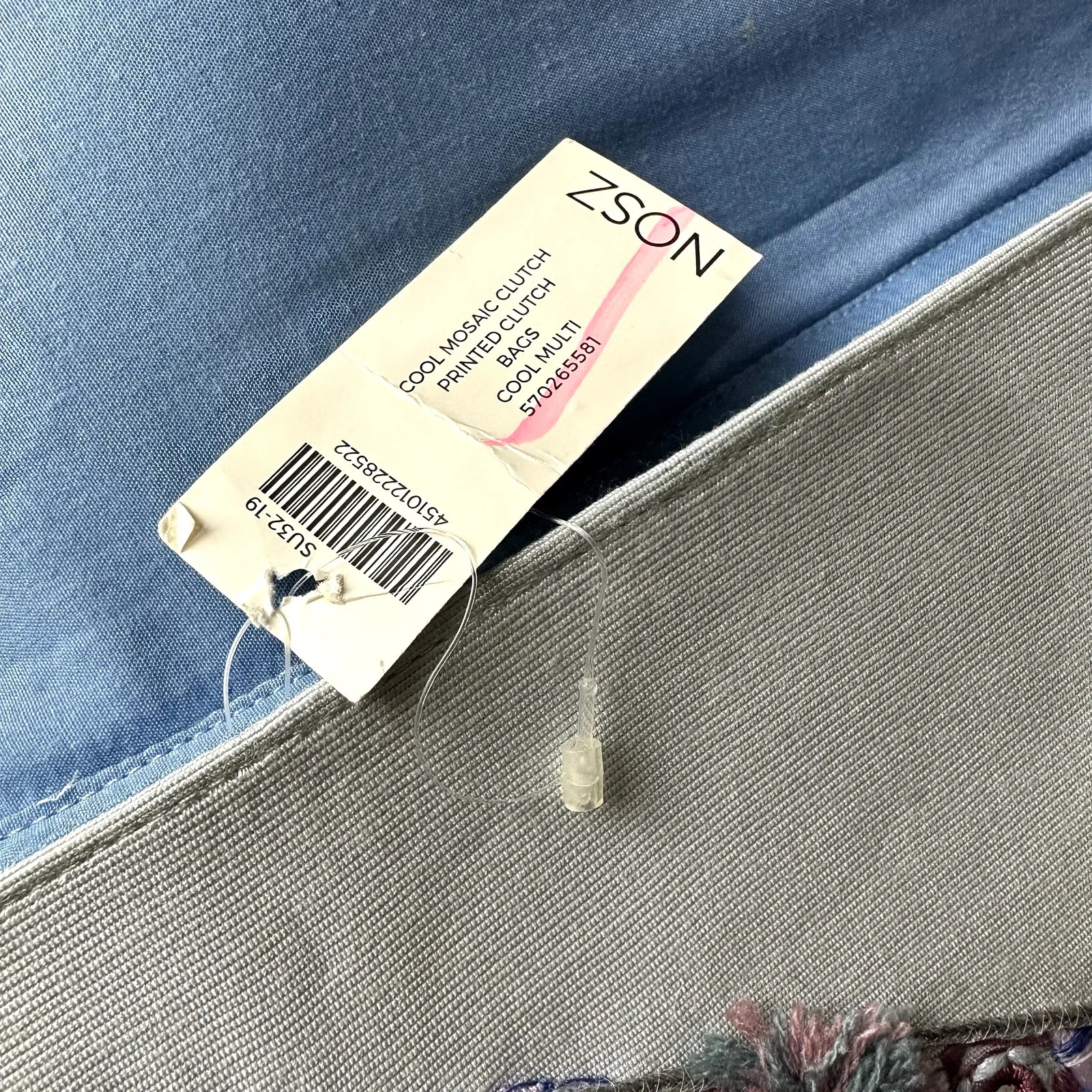 Chico's Boho Fringe Embroidered Purple Blue Multicolor Evening Party Clutch NWT - Image 4