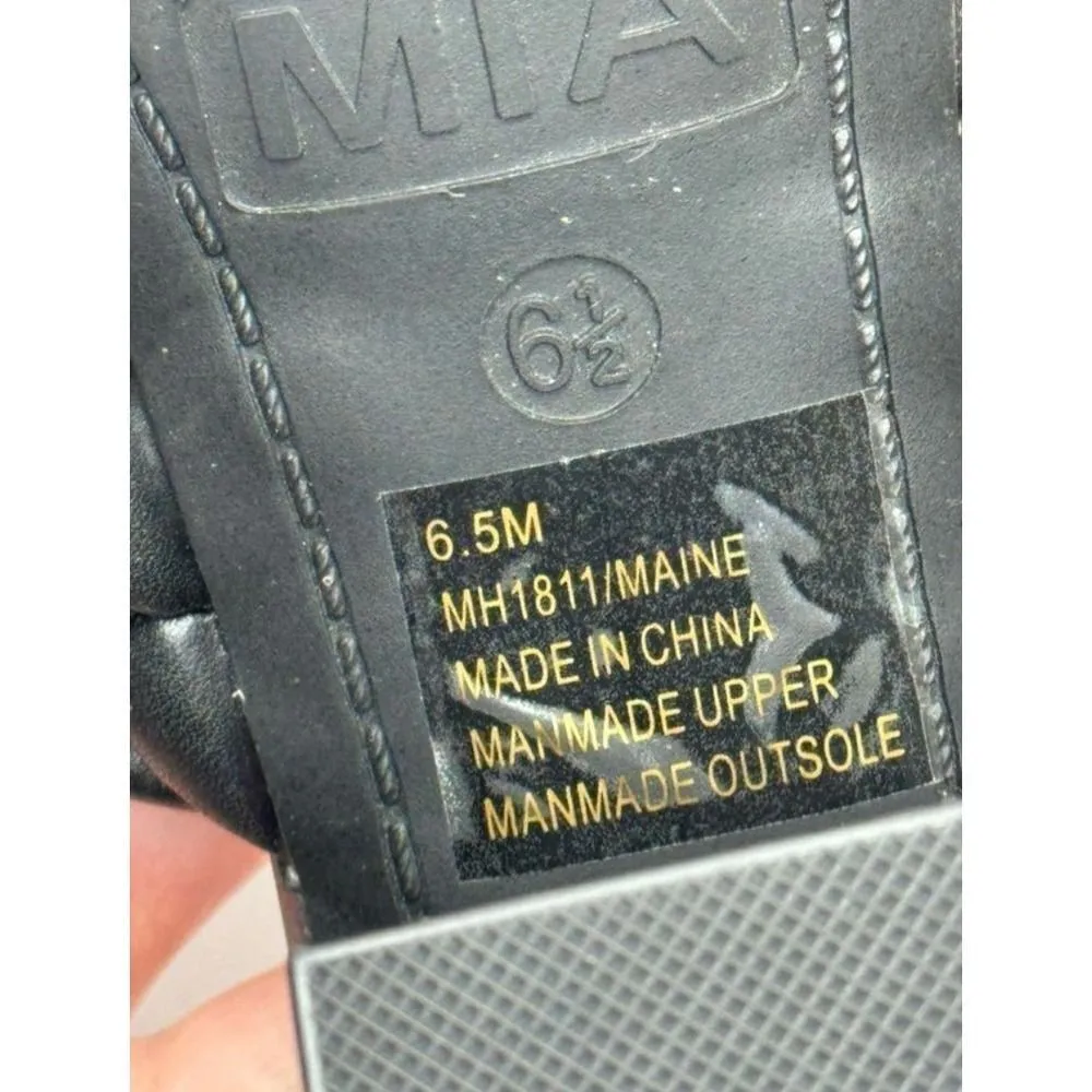 MIA Braided Heeled Sandals Square Toe Block Heel Black Size 6.5 - Image 7