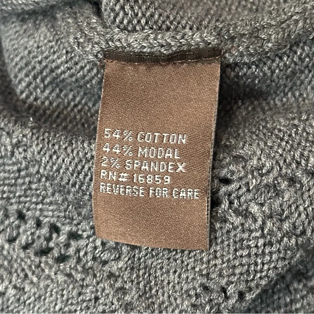 J. McLaughlin Womens Size M Gray 3/4 Sleeve Pointelle Crochet Sweater Knit Dress - Image 5