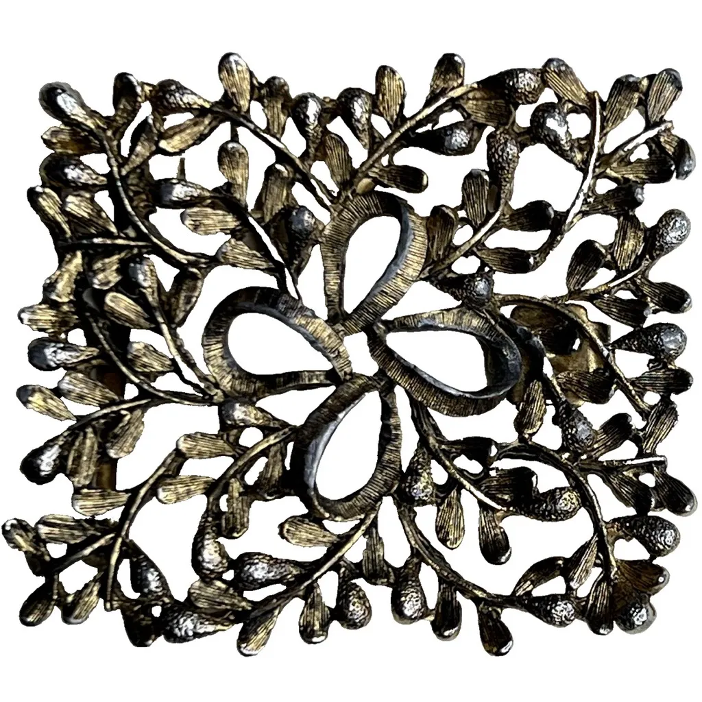 Vintage unsigned tree earthy buckle silver metal unsigned - Image 3