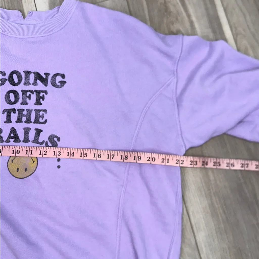 Aerie the chill crew sweatshirt off the rails print in purple size small - Image 7