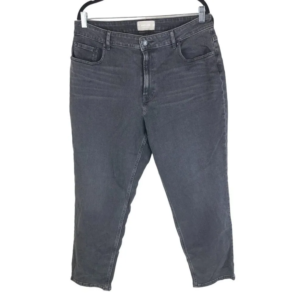 Everlane The Curvy Cheeky Straight Jean Stretch Washed Black Size 34 - Image 7