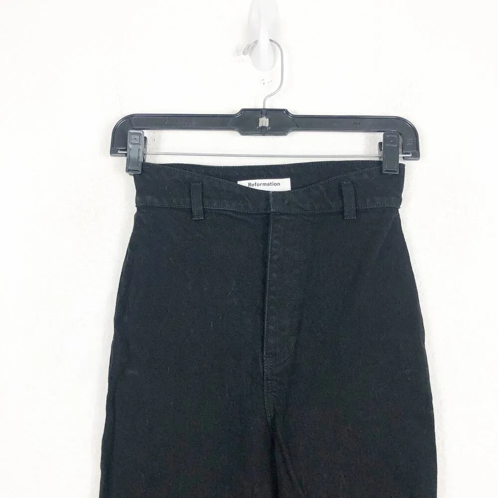 Reformation Vicki Black Jeans Size 23 High Rise Slim Straight Stretch - Image 5
