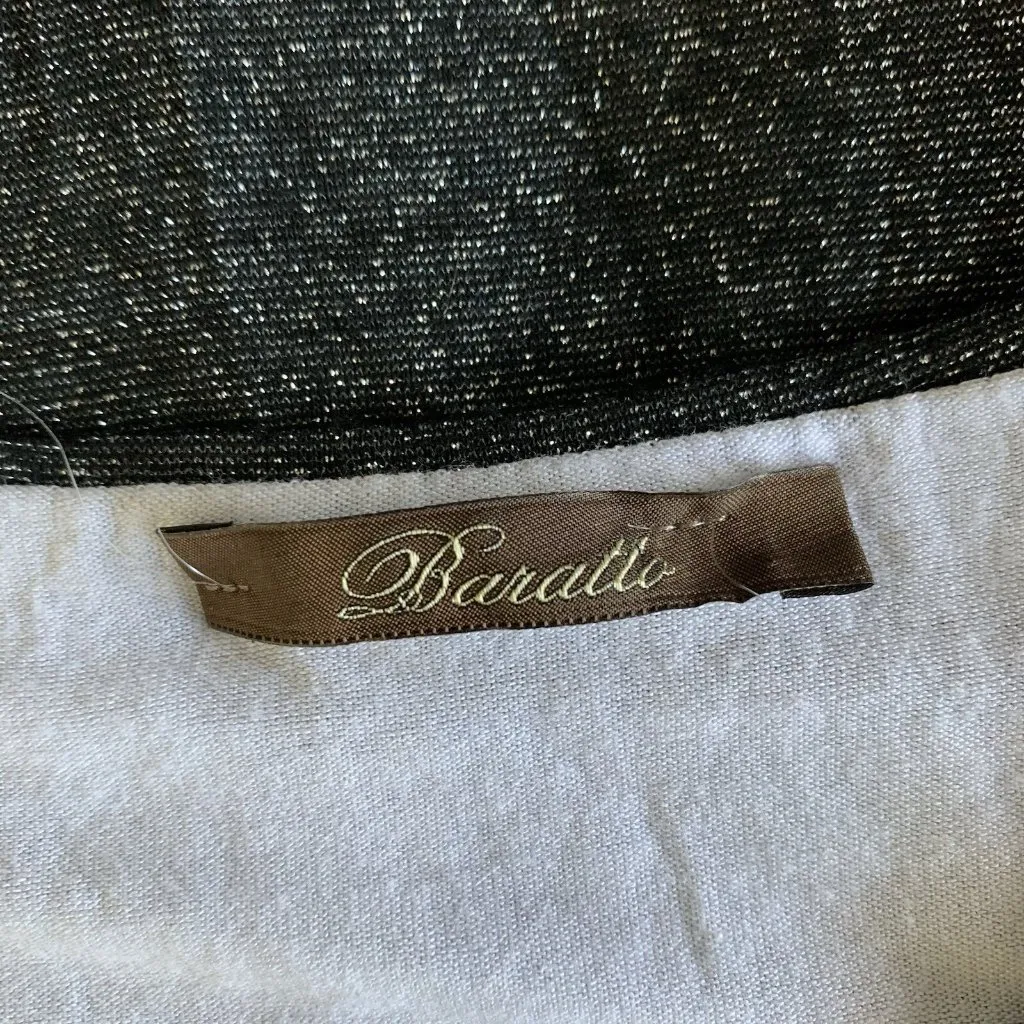 Baratto Top Small Gray White Layered Long Sleeve Stretch Classic Chic Basic - Image 4